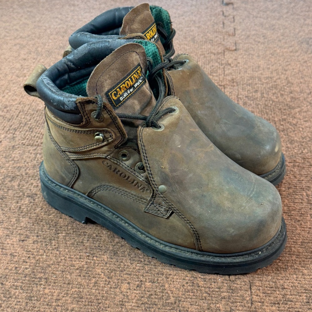 Carolina 599 Mens Brown Leather Metatarsal Guard Steel Toe Work Boots Vibram 8 D
